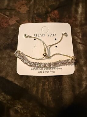 Gold Crystal Tennis Bracelet - Adjustable Sparkling Bracelet